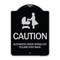 Signmission Caution Automatic Door Opens Out Please Step Back Heavy-Gauge Alum Sign, 24" x 18", BS-1824-24287 A-DES-BS-1824-24287 - alternate 1